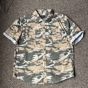 Brixton Camouflage Short Sleeve Button-Up Shirt